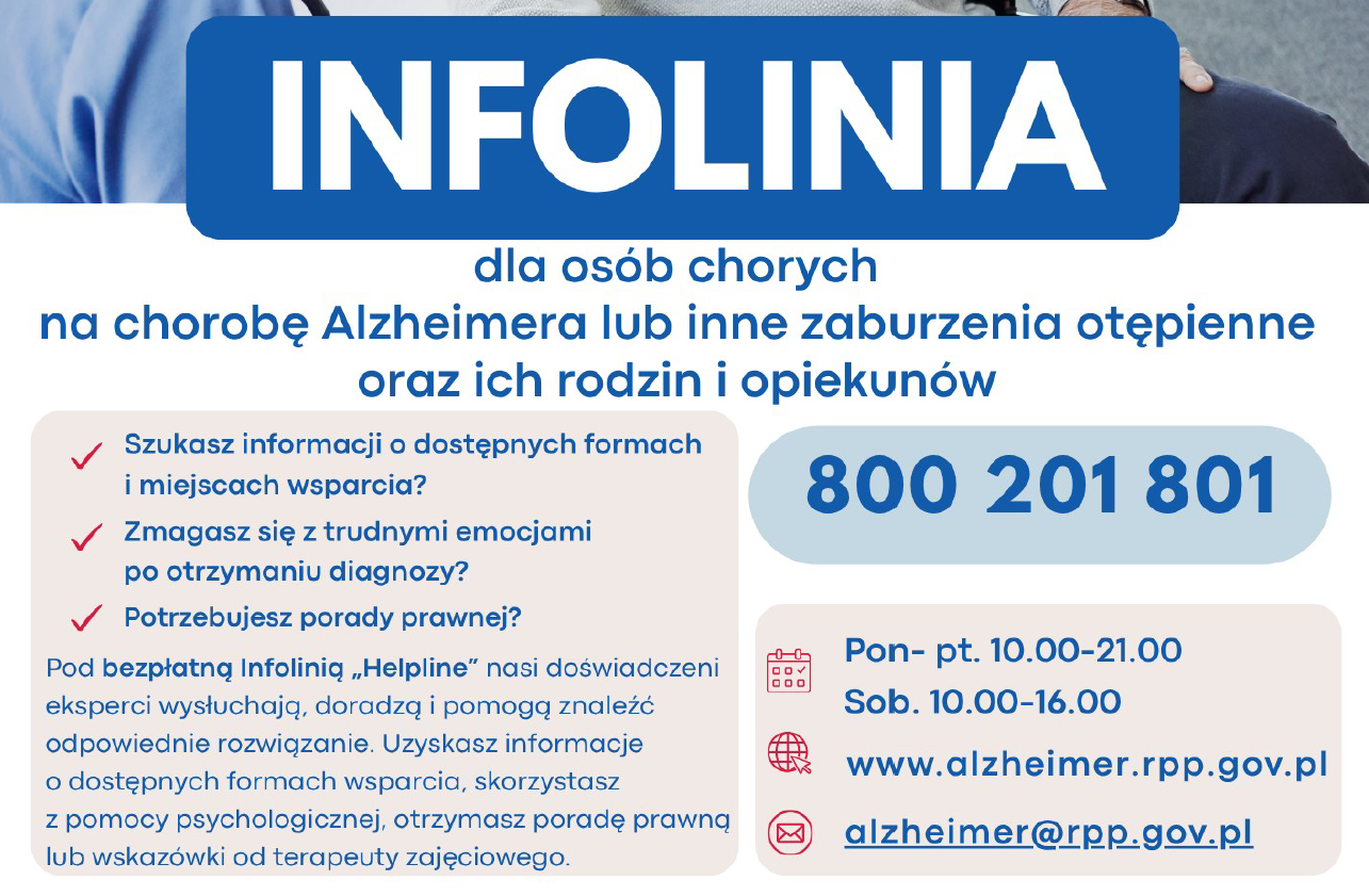 plakat informacyjny o infolinii Helpline