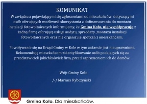 Komunikat Wójta