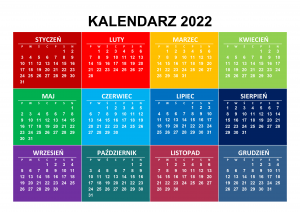 Przykładowy kalendarz na 2022 rok