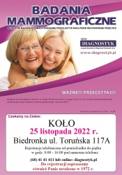 Plakat mammografia Koło
