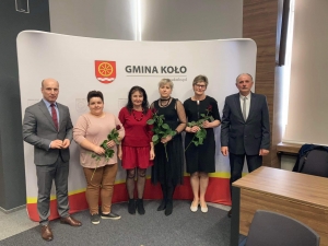 Zdjęcie z sesji Rady Gminy w Kole z nowymi sołtysami